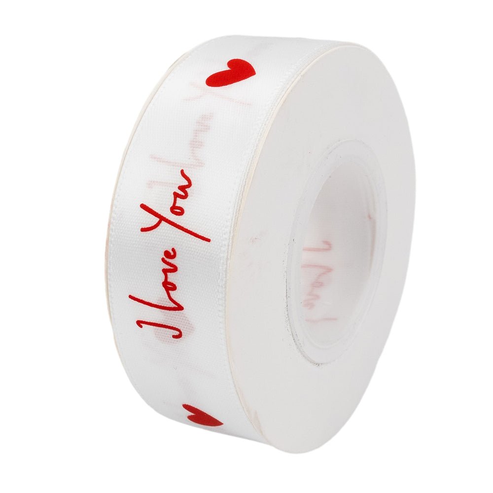Bandă textilă cu mesaj "I love you" (set 8 role) - CraftUp