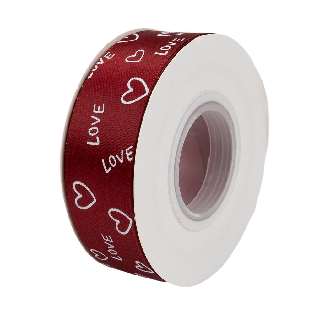 Bandă textilă cu mesaj "LOVE" și inimi (set 8 role) - CraftUp