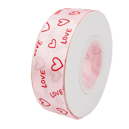 Bandă textilă cu mesaj "LOVE" și inimi (set 8 role) - CraftUp