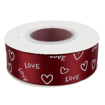 Bandă textilă cu mesaj "LOVE" și inimi (set 8 role) - CraftUp