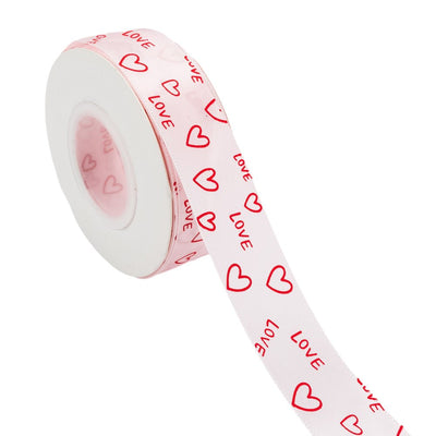 Bandă textilă cu mesaj "LOVE" și inimi (set 8 role) - CraftUp
