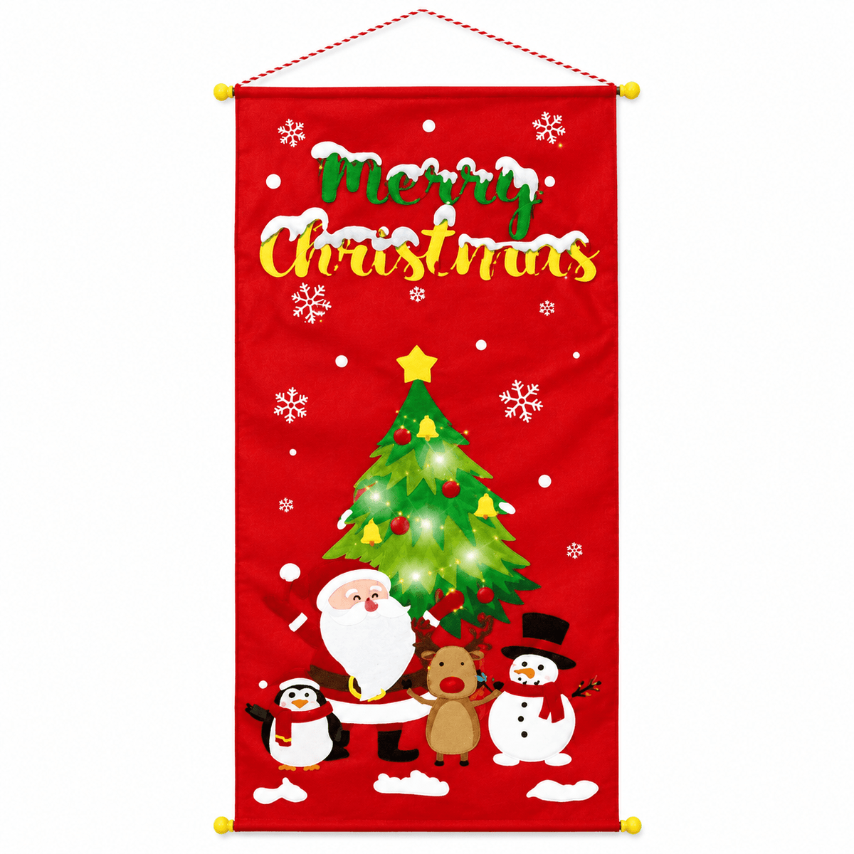 Banner de ușă de Crăciun Merry Christmas - roșu - CraftUp