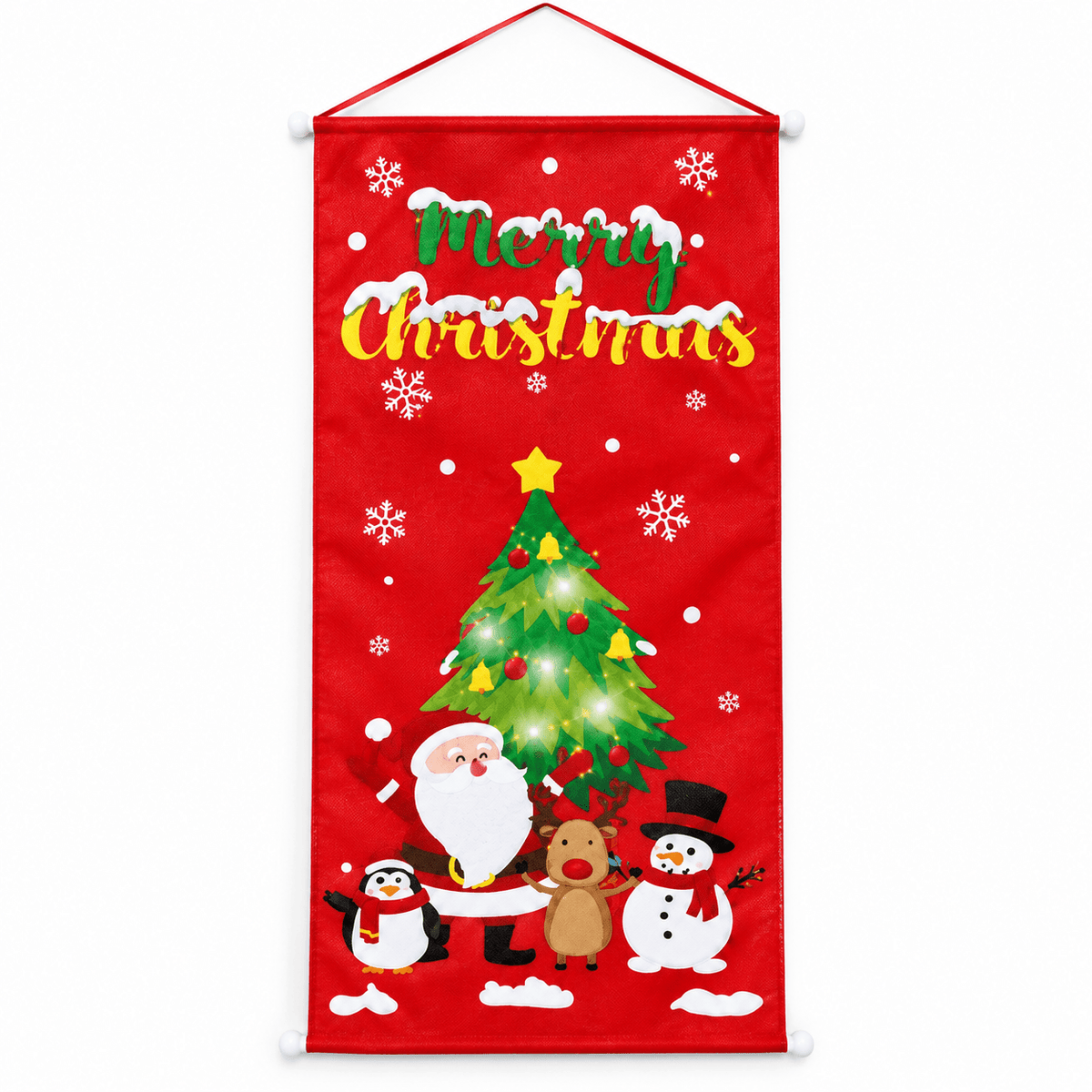 Banner de ușă de Crăciun Merry Christmas - roșu - CraftUp