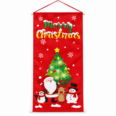 Banner de ușă de Crăciun Merry Christmas - roșu - CraftUp