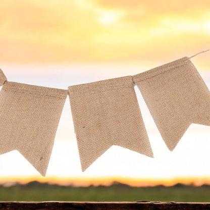 Banner dreptunghiular iută cu sfoară - Maro - CraftUp