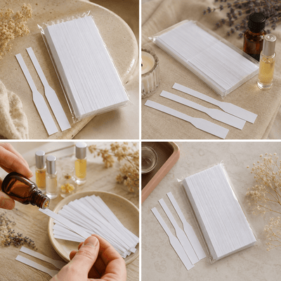 Benzi test parfum din hârtie - alb (set 100 buc) - CraftUp
