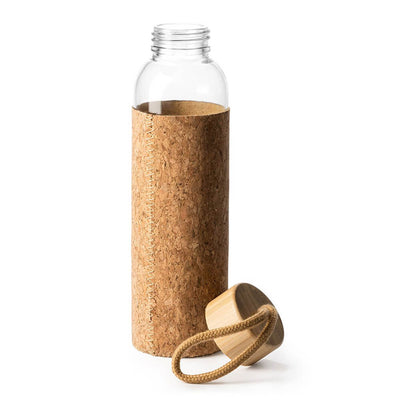 Bidon din sticlă cu capac de lemn Trilby husă plută - CraftUp