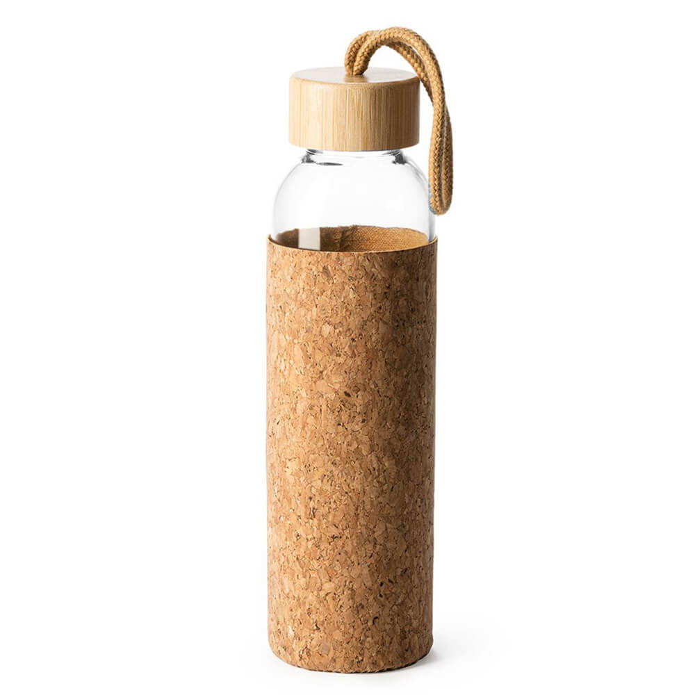 Bidon din sticlă cu capac de lemn Trilby husă plută - CraftUp