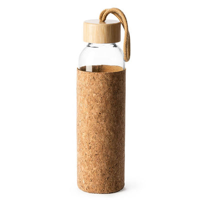 Bidon din sticlă cu capac de lemn Trilby husă plută - CraftUp