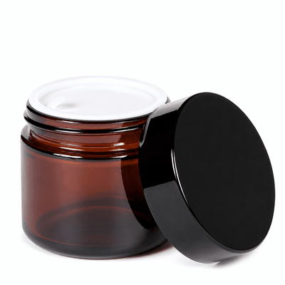 Borcan rotund ambră cu capac negru 100ml - CraftUp