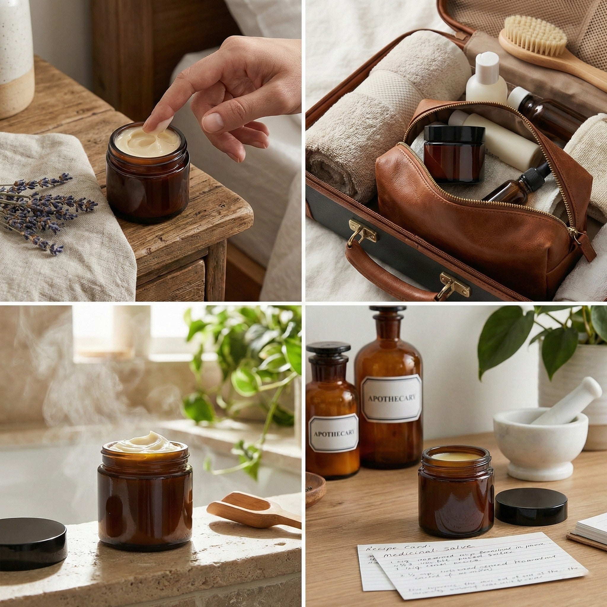 Borcan rotund ambră cu capac negru 40ml - CraftUp