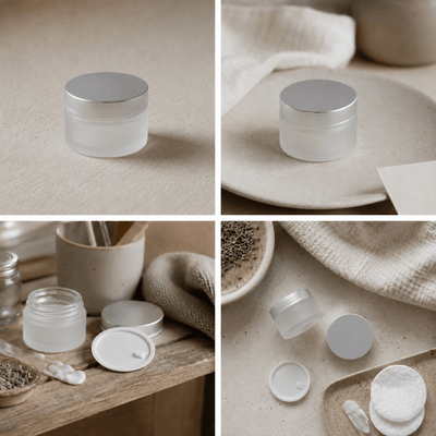 Borcan rotund mat cu capac argintiu 30ml - CraftUp