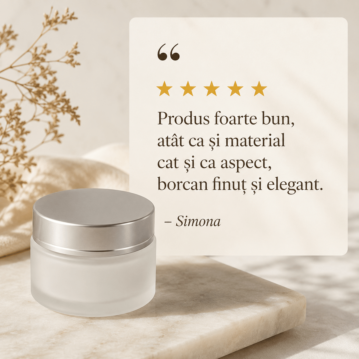 Borcan rotund mat cu capac argintiu 30ml - CraftUp