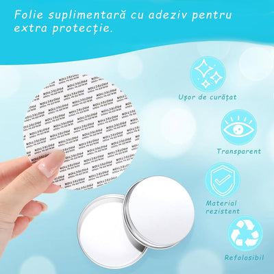 Borcan rotund transparent din plastic cu capac aluminiu - CraftUp