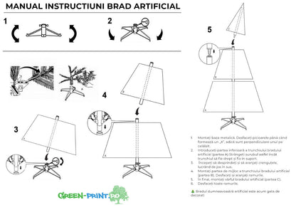 Brad artificial realistic Craciun cu suport metalic - Molid - CraftUp