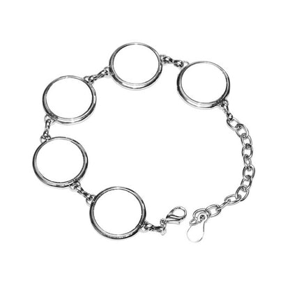 Brățară metalică cu 5 pandantive sublimabile - rotunde - CraftUp