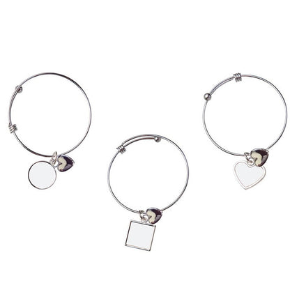 Brățară metalică cu pandantiv sublimabil - pătrat - CraftUp