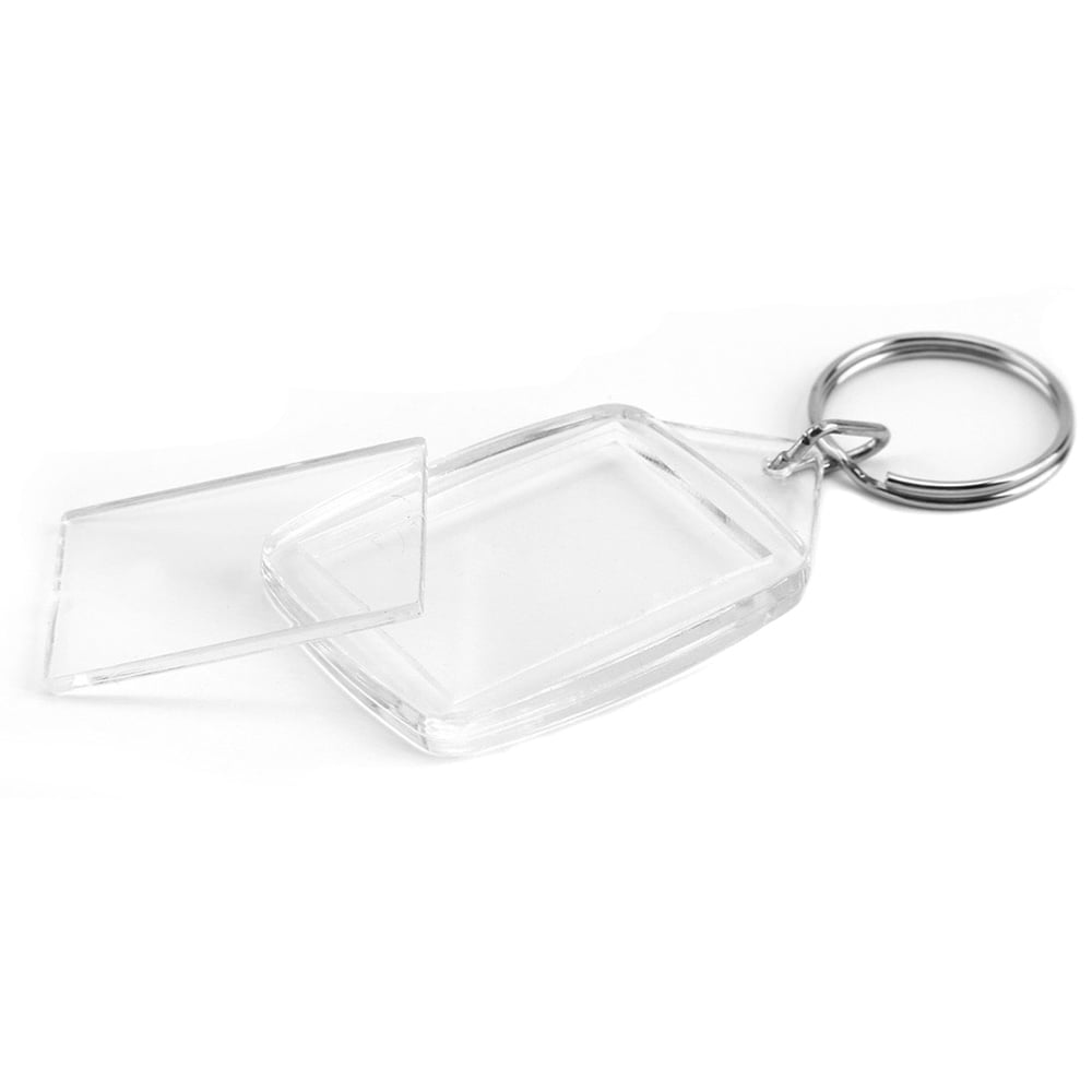 Breloc dreptunghiular transparent inserție foto 4,5x3,5cm - CraftUp