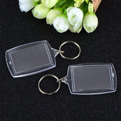 Breloc dreptunghiular transparent inserție foto 5,5x4cm - CraftUp