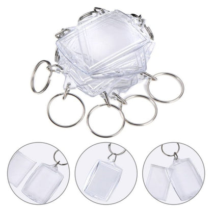 Breloc dreptunghiular transparent inserție foto 5,5x4cm - CraftUp