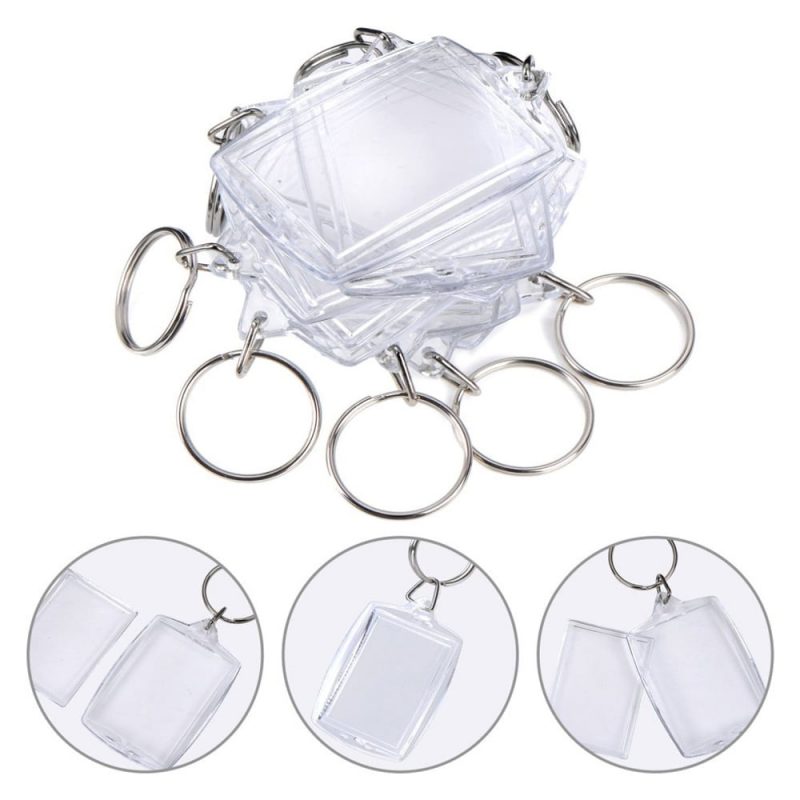 Breloc dreptunghiular transparent inserție foto 5,5x4cm - CraftUp