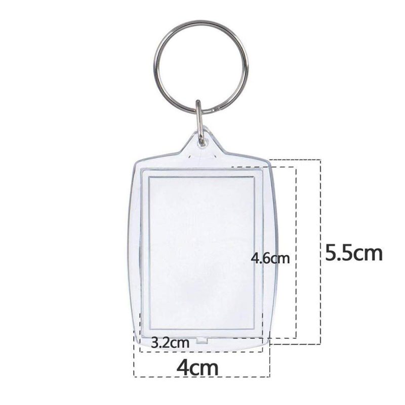 Breloc dreptunghiular transparent inserție foto 5,5x4cm - CraftUp