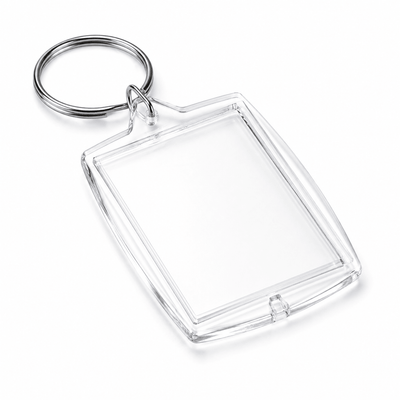 Breloc dreptunghiular transparent inserție foto 5,5x4cm - CraftUp