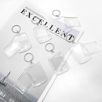 Breloc dreptunghiular transparent inserție foto 7,6x5.1cm - CraftUp