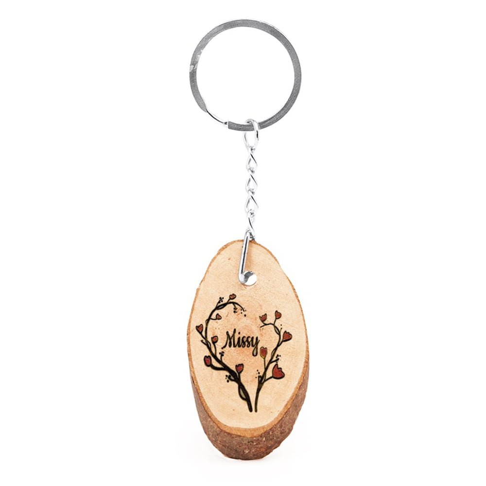 Breloc felie lemn - oval - CraftUp