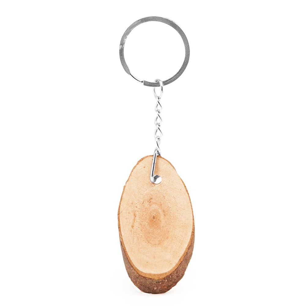 Breloc felie lemn - oval - CraftUp