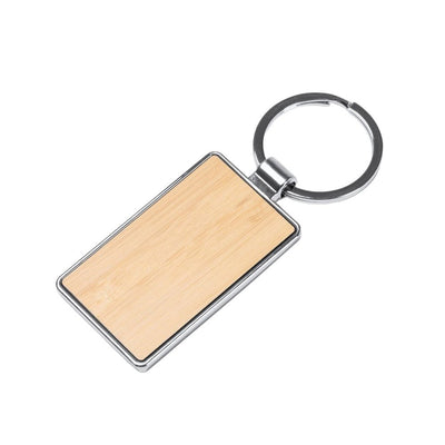 Breloc gravabil dreptunghi lemn+metal - CraftUp