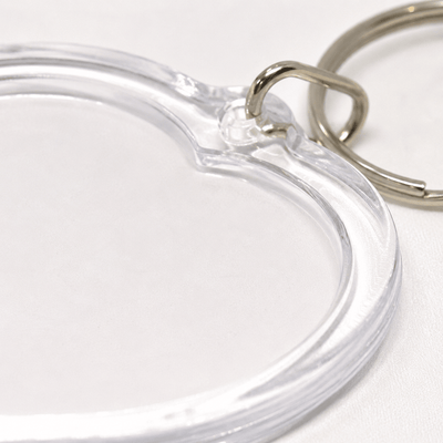 Breloc inimă transparent inserție foto 5cm - CraftUp