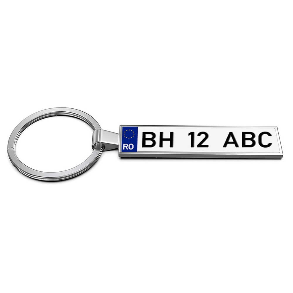 Breloc metalic inserție foto AUTO - argintiu - CraftUp