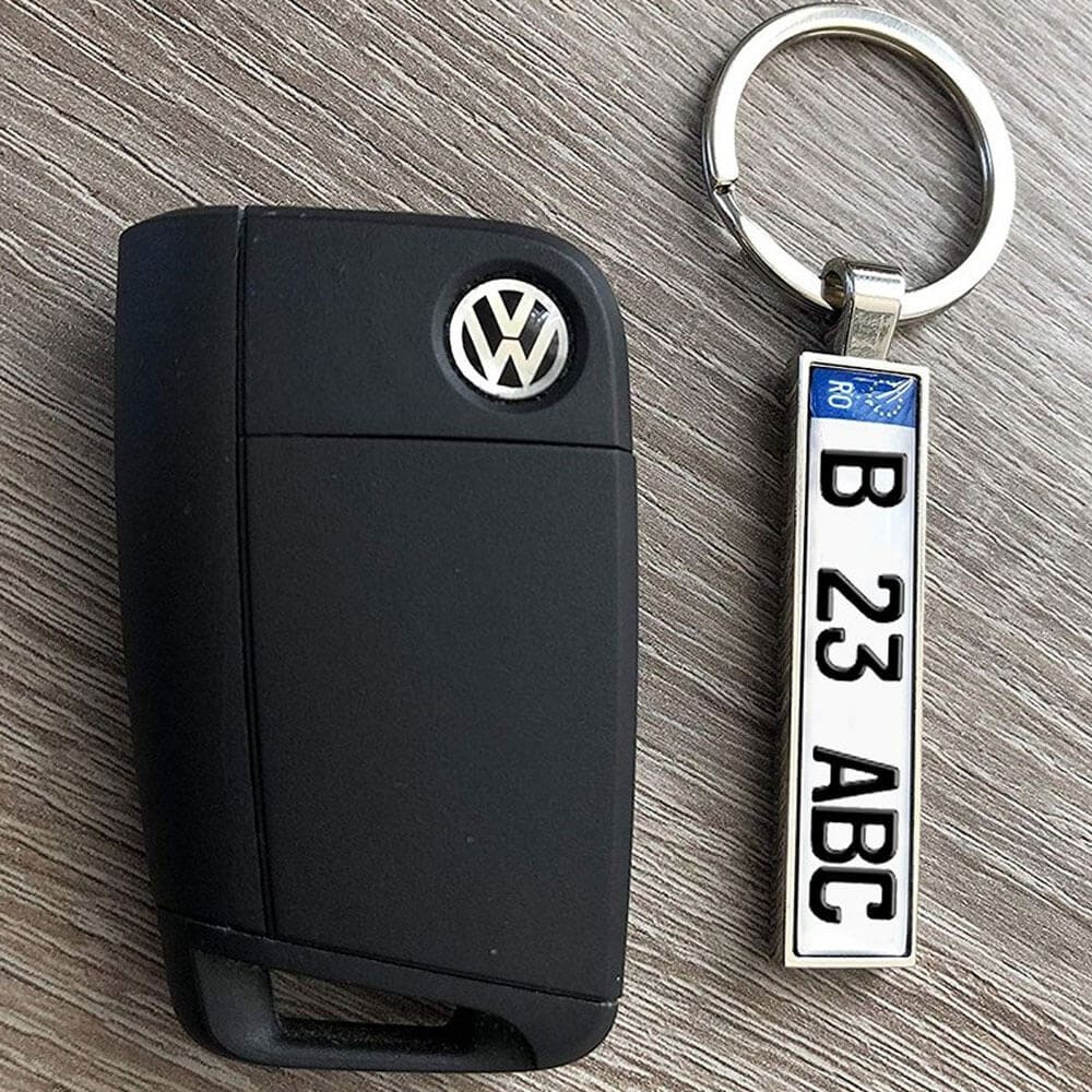 Breloc metalic inserție foto AUTO - argintiu - CraftUp