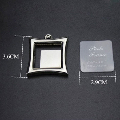 Breloc metalic inserție foto - pătrat - CraftUp