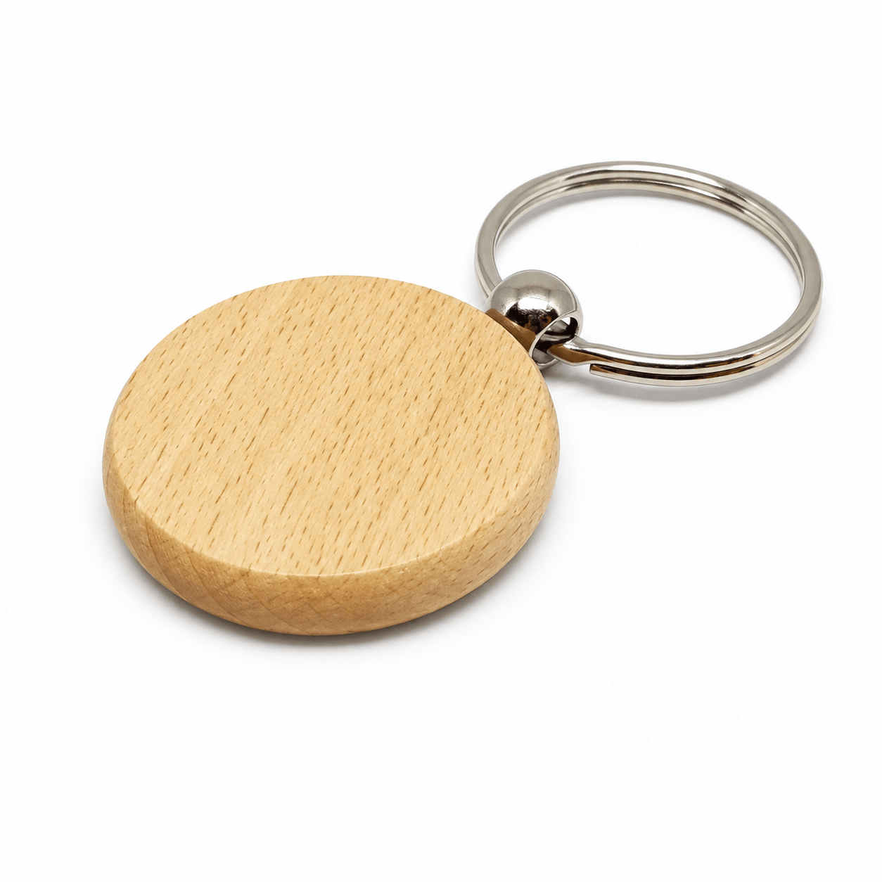 Breloc rotund din lemn (blank) 4cm - CraftUp