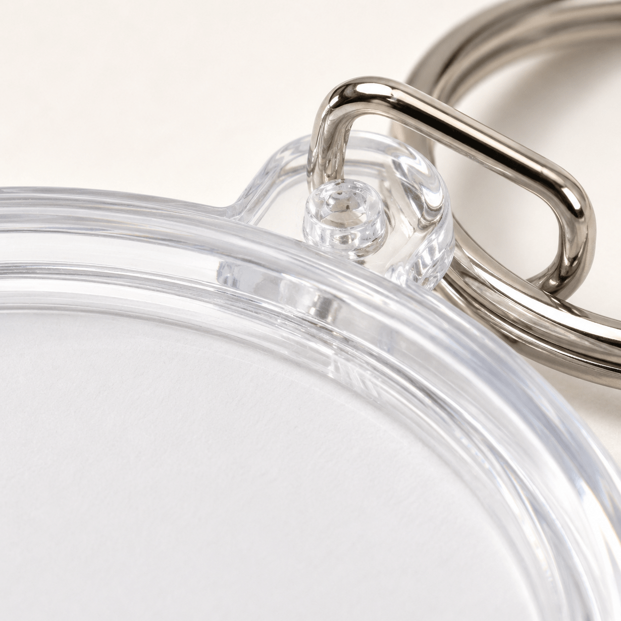 Breloc rotund transparent inserție foto 4,7cm - CraftUp