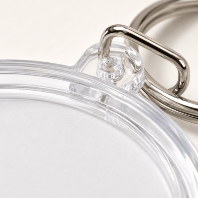 Breloc rotund transparent inserție foto 4,7cm - CraftUp
