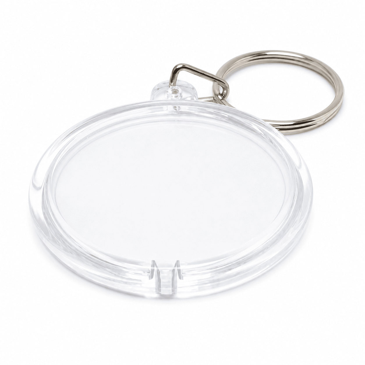 Breloc rotund transparent inserție foto 4,7cm - CraftUp