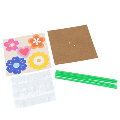 Buchet de flori din hârtie kraft cu stickere colorate (set 6 buc) - CraftUp