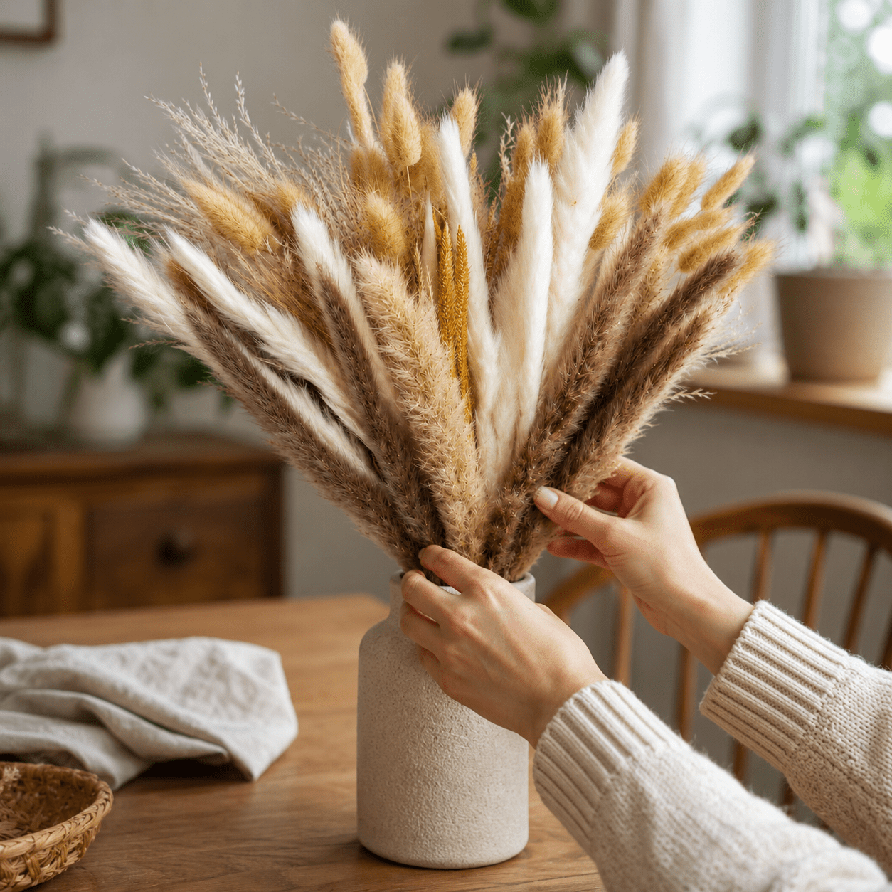 Buchet de plante uscate naturale - mix (set 120 buc) - CraftUp