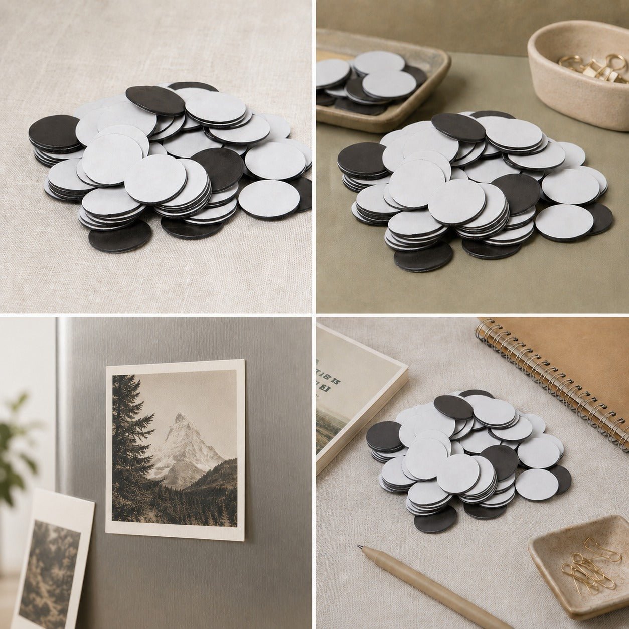Buline magnetice rotunde cu adeziv (100 buc) - CraftUp