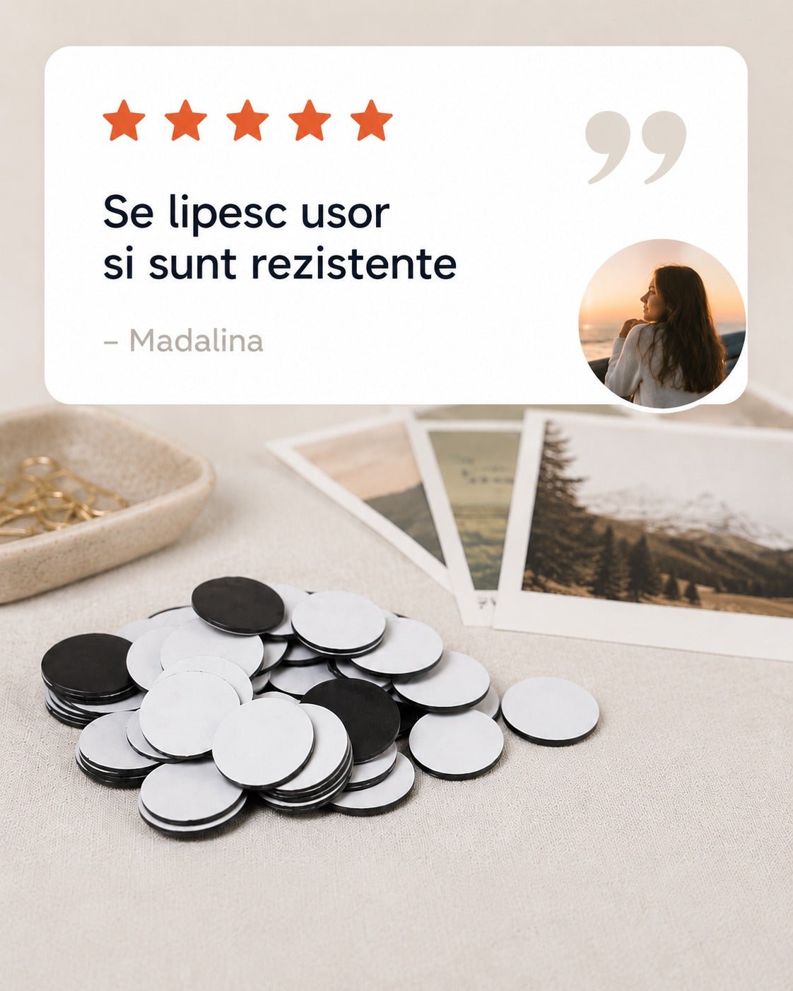 Buline magnetice rotunde cu adeziv (100 buc) - CraftUp
