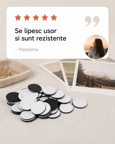 Buline magnetice rotunde cu adeziv (100 buc) - CraftUp