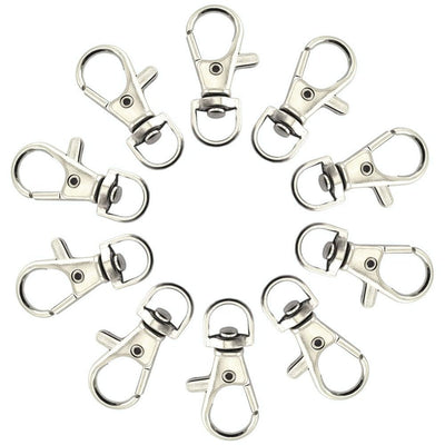 Carabină breloc cu clapetă si cap rotativ - argintiu (set 100 buc) - CraftUp