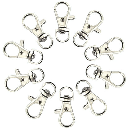 Carabină breloc cu clapetă si cap rotativ - argintiu (set 100 buc) - CraftUp