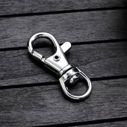 Carabină breloc cu clapetă si cap rotativ - argintiu (set 100 buc) - CraftUp