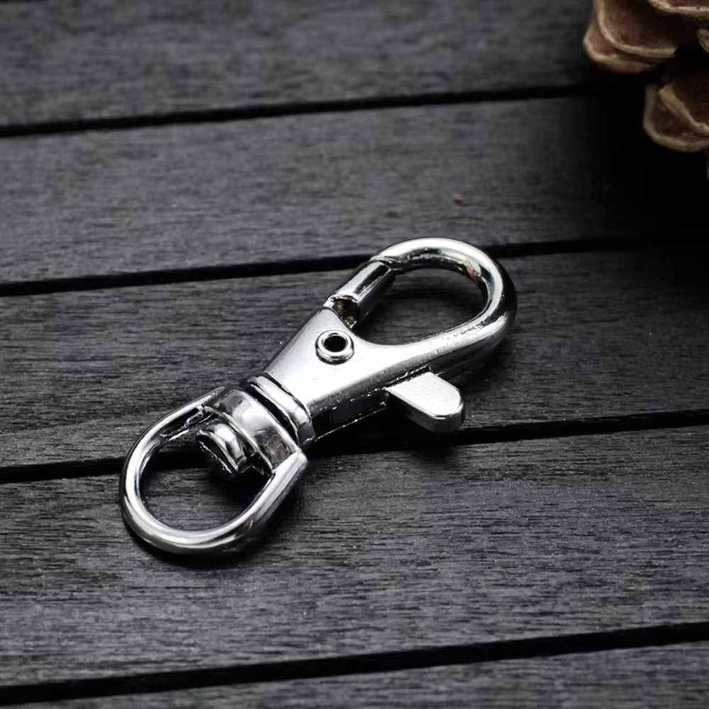 Carabină breloc cu clapetă si cap rotativ - argintiu (set 100 buc) - CraftUp
