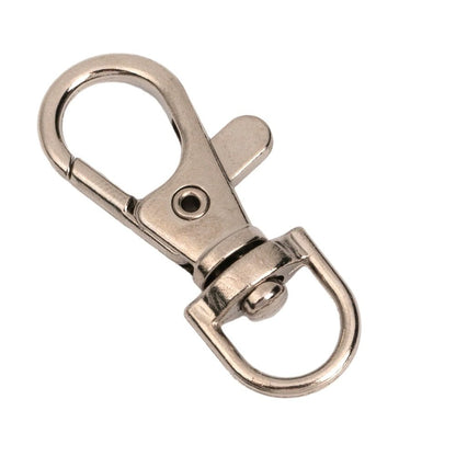 Carabină breloc cu clapetă si cap rotativ - argintiu (set 100 buc) - CraftUp