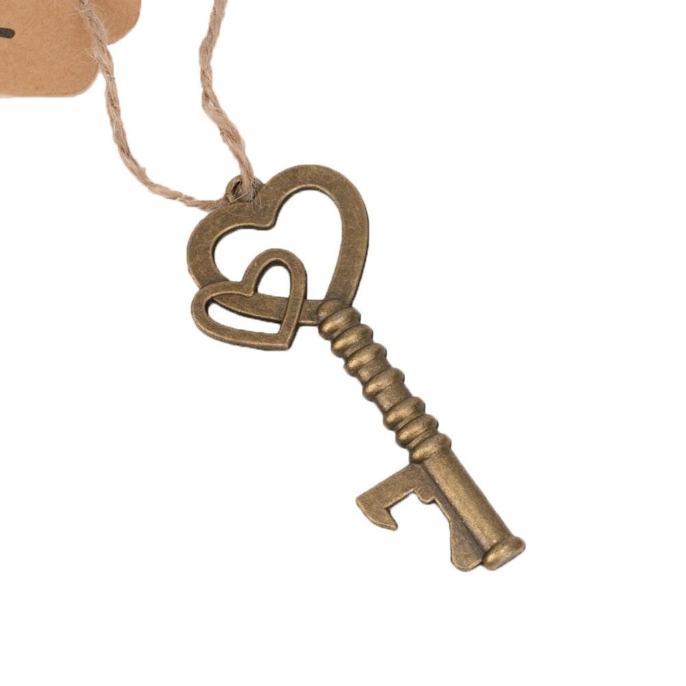 Card kraft cu cheiță desfăcător și sfoară iută (set 10 buc) - CraftUp